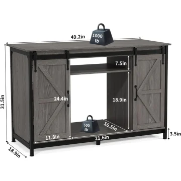 Farmhouse Fish Tank Stand with Storage and Power Outlet 2