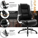 High Back Executive Office Chair with Flip Arms 6