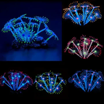 Glowing Silicone Coral Ornament for Fish Tank 2