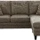 91.5-inch L-shaped Modern Chenille Reversible Sofa Gray