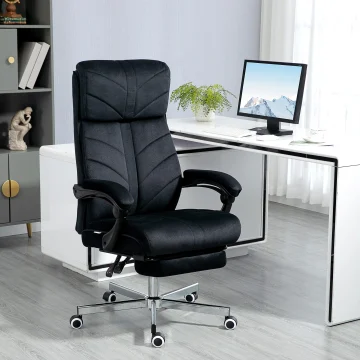 Vinsetto High Back Executive Office Chair with Footrest Black 2