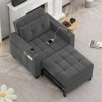 3 in 1 Convertible Sofa Bed with USB and Cup Holder 1 | PricZone