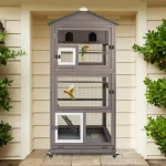 688 inch Large Wooden Bird Aviary Cage with Wheels 1 | PricZone