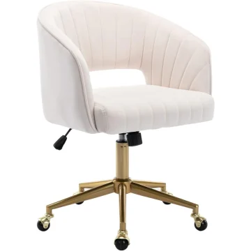 Modern Velvet Swivel Office Chair with Gold Base 1 | PricZone