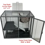 Two-Tier Rolling Cage with Large Front Doors for Small Animals 5