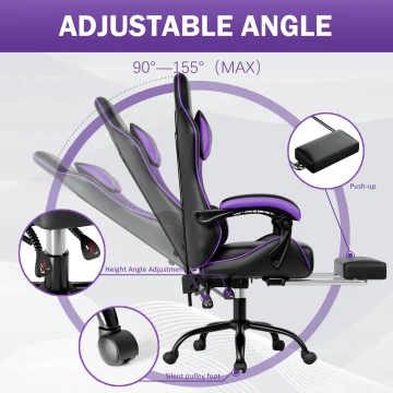 Ergonomic Gaming Chair with Footrest Recliner 2