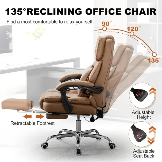 Heated Massage Executive Office Chair   Ergonomic Recliner 5 | PricZone