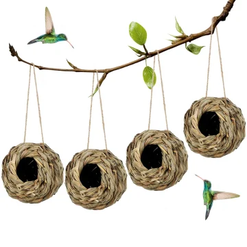 Natural Reed Grass Bird Nest - Outdoor Hanging Cage 2