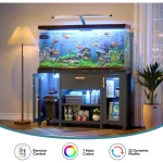 55 Gallon Fish Tank Stand with LED Light and Storage 2