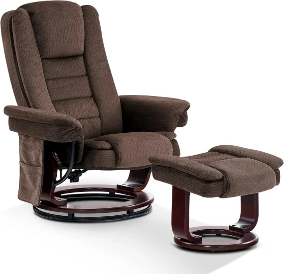 Mcombo Swivel Recliner Chair with Ottoman and Massage 1 | PricZone