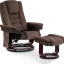 Mcombo Swivel Recliner Chair with Ottoman and Massage