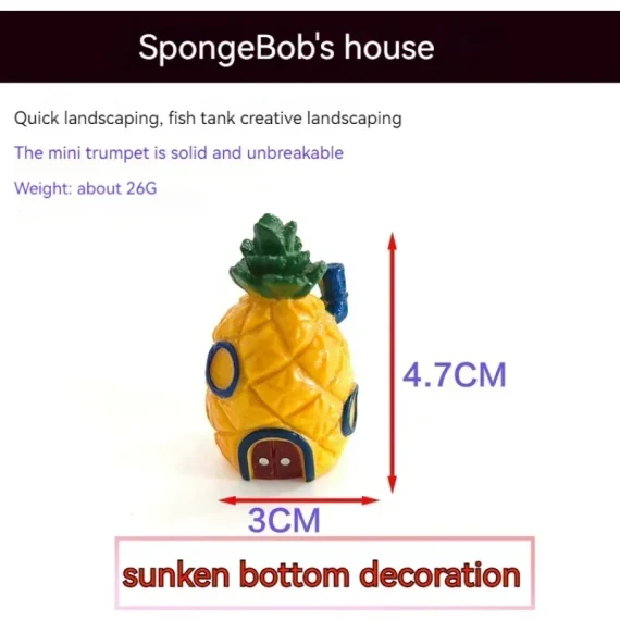 Cartoon Pineapple House Aquarium Decoration 3 | PricZone