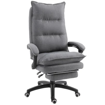 Vinsetto Grey Swivel Executive Office Chair with Footrest 1 | PricZone