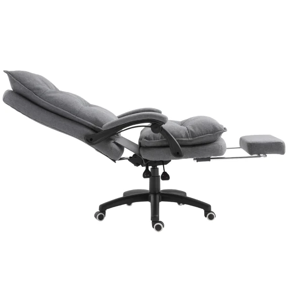 Vinsetto Grey Swivel Executive Office Chair with Footrest 5 | PricZone