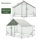 10x66x656ft Walk in Poultry Cage with Cover 2 | PricZone