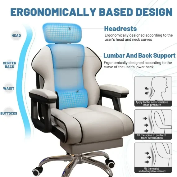 Ergonomic Executive Computer Chair PU Leather 3 | PricZone