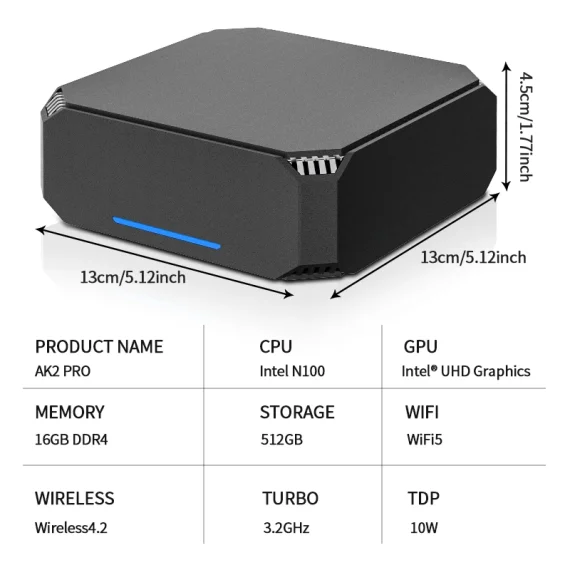 FIREBAT AK2 PLUS Mini PC Intel N100 16GB RAM 512GB SSD 6 | PricZone