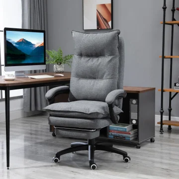 Vinsetto Grey Swivel Executive Office Chair with Footrest 2