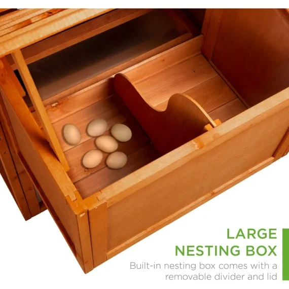 80in an Outdoor Wooden Chicken Coop with a Nesting Box 4 | PricZone