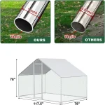 Large Metal Chicken Coop Walk in Poultry Cage with Waterproof Cover 4 | PricZone