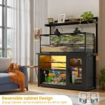 55-75 Gallon Aquarium Stand with LED Light & Storage 6