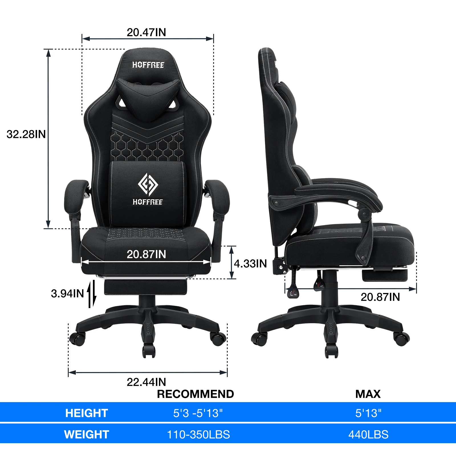 Ergonomic Gaming Office Chair with Footrest Speakers 6 | PricZone Ergonomic Gaming Office Chair with Footrest Speakers 6 | PricZone