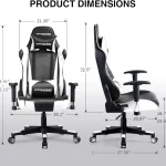 GTRacing White Gaming Chair Ergonomic Recliner 2 | PricZone