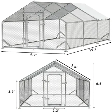 Large Metal Chicken Coop - Walk-in Poultry Cage 2