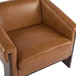 34 inch Mid Century Modern Brown Faux Leather Chair 5 | PricZone