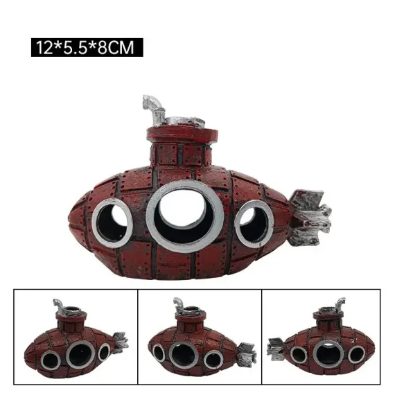 Resin Submarine Aquarium Ornament Fish Tank Decor 6 | PricZone