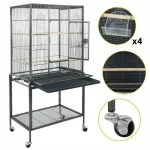 Steel Top Bird Cage with Rolling Brackets for Parrots 3 | PricZone