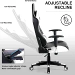 GTRacing White Gaming Chair Ergonomic Recliner 4 | PricZone