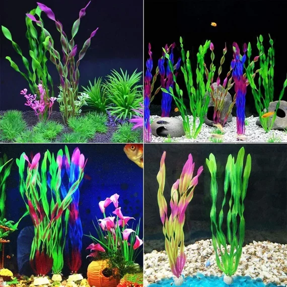 10pcs Artificial Aquarium Plants Fish Tank Decor 4 | PricZone