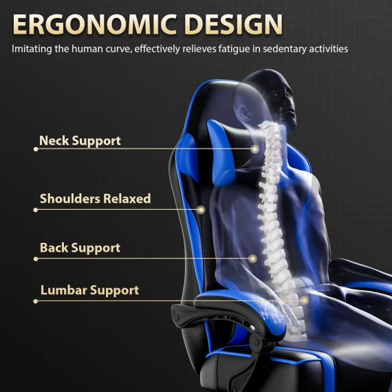 Ergonomic Gaming Recliner Chair with Massager 3 | PricZone