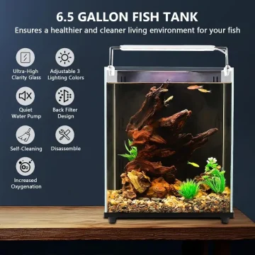 Small Rimless Fish Tank Starter Kit with Filter and LED 2 | PricZone Small Rimless Fish Tank Starter Kit with Filter and LED 2 | PricZone