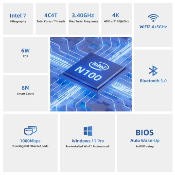 DreamQuest Mini PC Windows 11 Intel N100 16GB 512GB 2