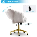 Modern Velvet Swivel Office Chair with Gold Base 5 | PricZone