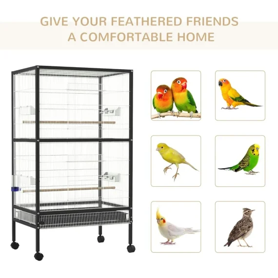 54 inch Rolling Flight Cage Extra Large Bird House 4 | PricZone