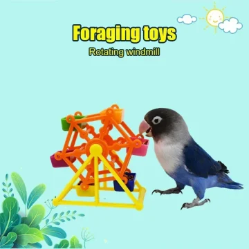 Colorful Parrot Foraging Windmill Feeder Toy 1 | PricZone