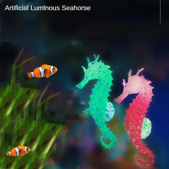 Glow in Dark Silicone Seahorse Aquarium Decor 1 | PricZone