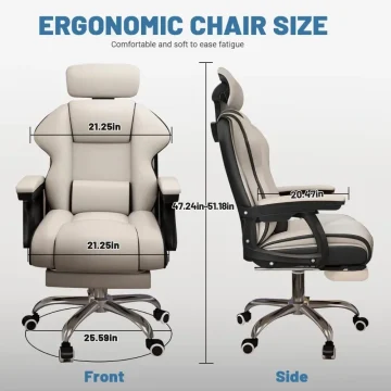 Ergonomic Executive Computer Chair PU Leather 2