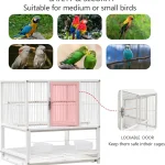 Parakeet Cage Wrought Iron 30 inch with Stand White 3 | PricZone