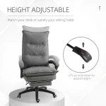 Vinsetto Grey Swivel Executive Office Chair with Footrest 4 | PricZone