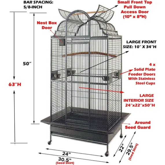 Large Stylish Wrought Iron Bird Cage with Stand 2 | PricZone