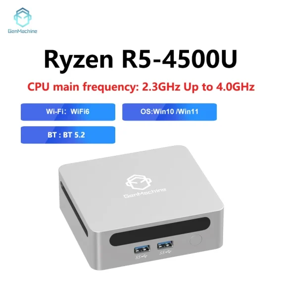 GenMachine Ryzen5 4500U Mini PC 8GB RAM 256GB SSD 1 | PricZone