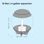 Mini Aquarium Modern Compact Water Tank for Desktop or Desktop Display Fish Tank Grey Fish Aquatic Pet Supplies 5