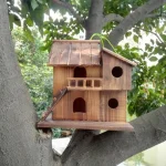Outdoor Wooden Hanging Cage House for Birds and Squirrels 1