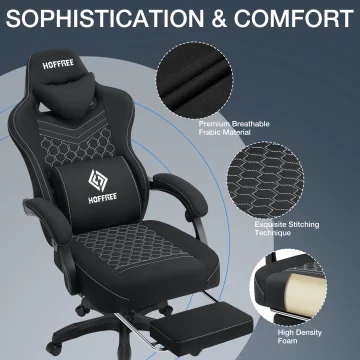 Ergonomic Gaming Office Chair with Footrest & Speakers 2