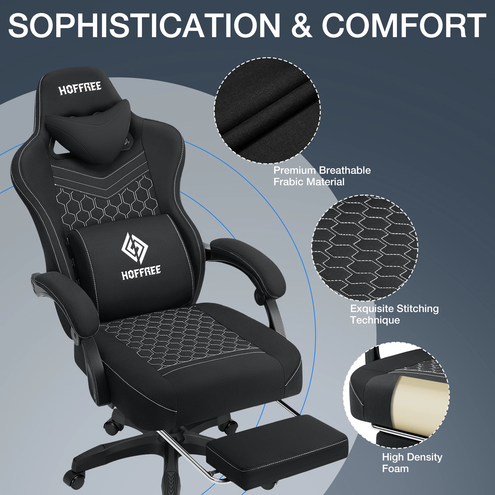 Ergonomic Gaming Office Chair with Footrest Speakers 2 | PricZone Ergonomic Gaming Office Chair with Footrest Speakers 2 | PricZone