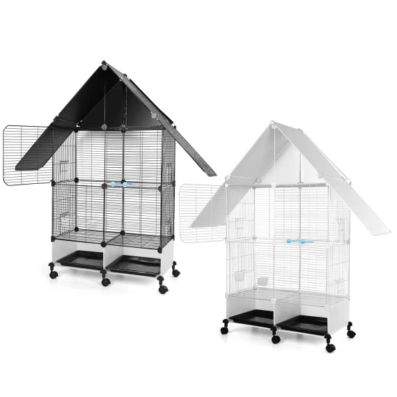 Large Bird Cage with Rolling Stand for Budgies and Finches 4 | PricZone